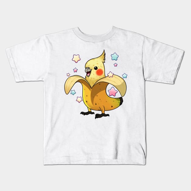 Tropical Fusion: Banana Cockatiel Delight Kids T-Shirt by Holymayo Tee